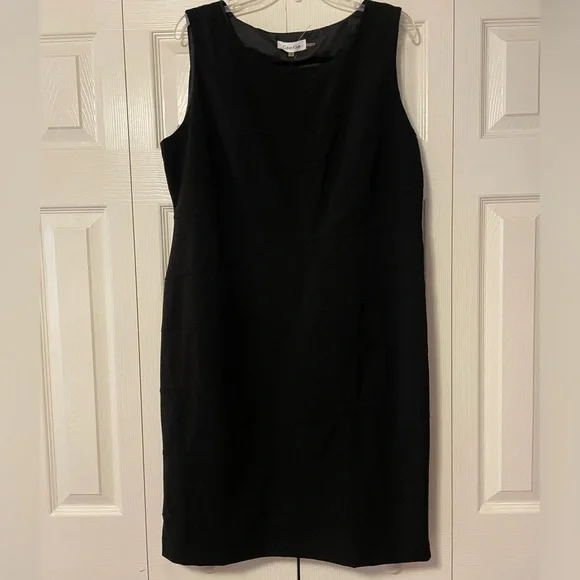 Brand New Calvin Klein Black Sheath Dress - Size 16 - Picture 1 of 7